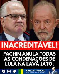 Carlos Sampaio - É imprescindível que saibamos, o quanto antes, por quais  razões o ministro Fachin tomou essa decisão que indignou grande parte dos  brasileiros. #CarlosSampaio | Facebook