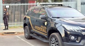 Viatura da PF em registro divulgado sobre a Operação Raio X. Foto: Polícia Federal/Divulgação.